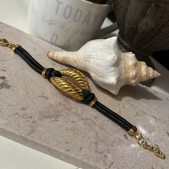 Made in Italy-Bronze Milor Design-Leather Bracelet-Gold Accent-Like New - Picture 9 of 14